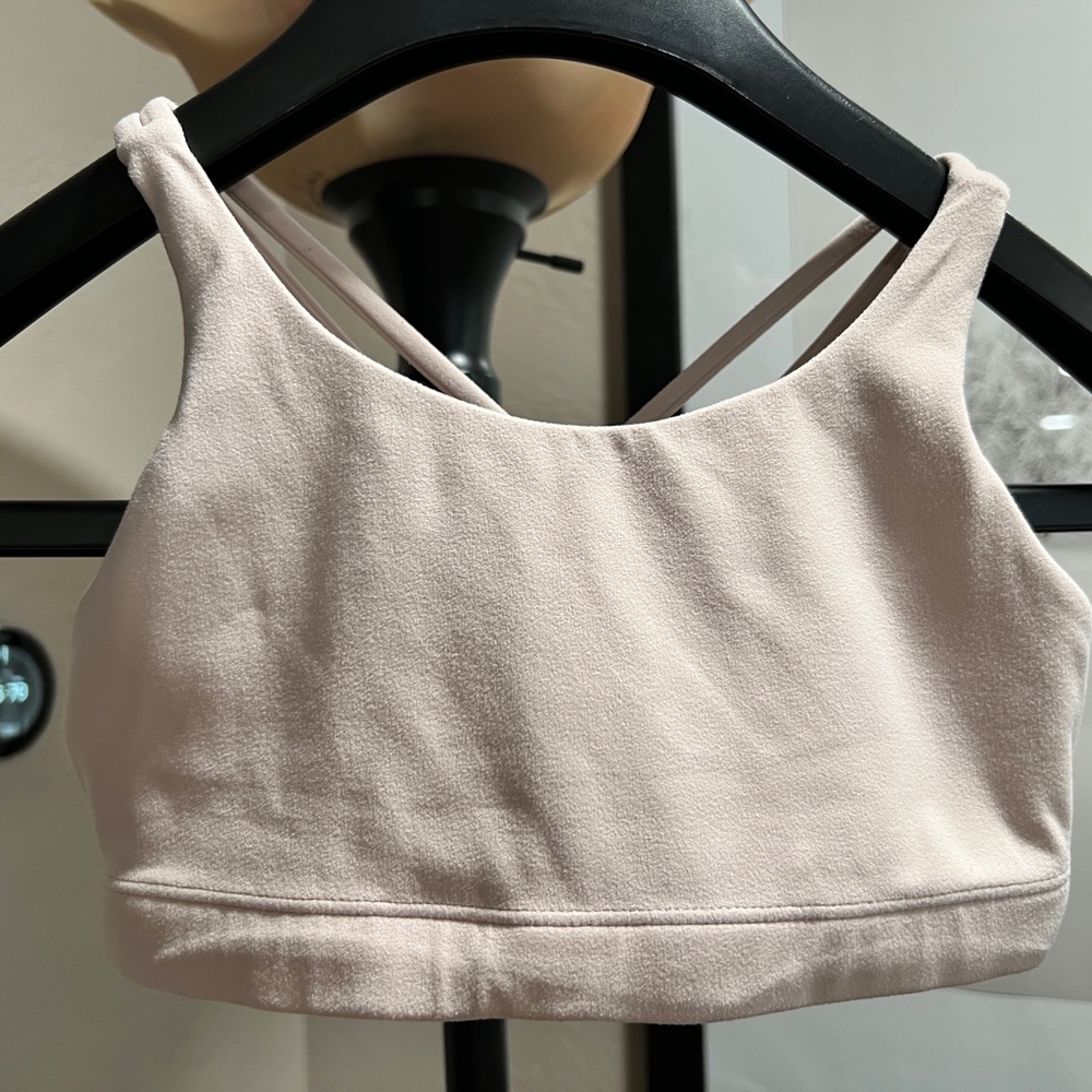 Athleta Girl Sports Bra Girls M 8–10 Pink Cross Back Active Top